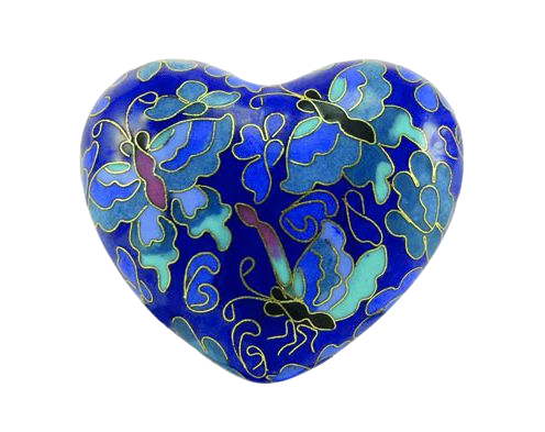 Blue Butterfly Heart Urn