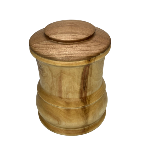 Box Elder with Cherry Top and Tung Oil Finish Urn